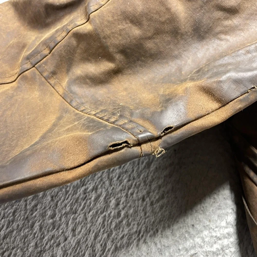 VTG Browning Dura Wax Cotton Quilted Field Jacket Corduroy Collar Brown 2XL
